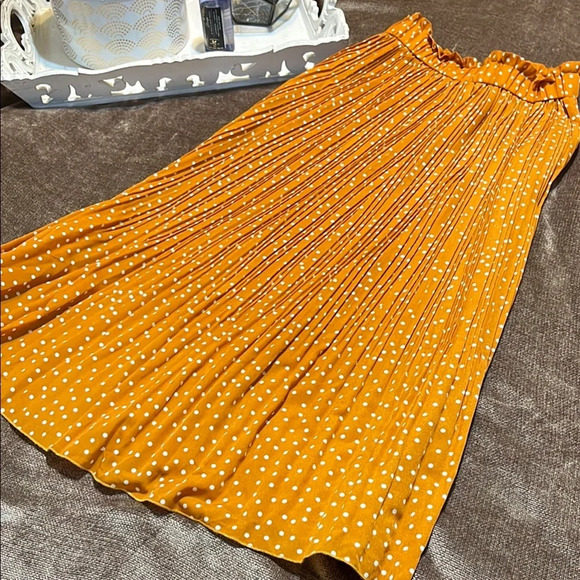 Exlura Dresses & Skirts - EXLURA Womens High Waist Polka Dot Pleated Skirt Midi Swing Skirt with Pockets